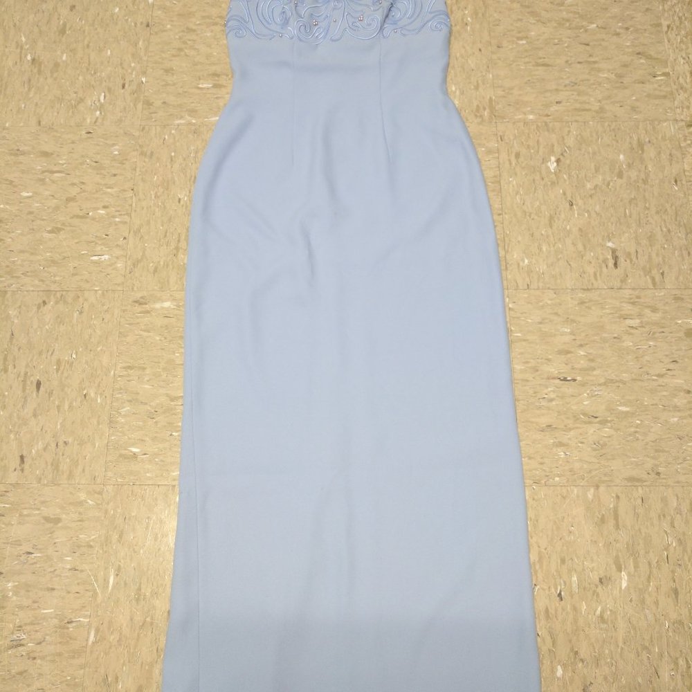 Powder Blue Maxi Gown Dress Formal Embellished